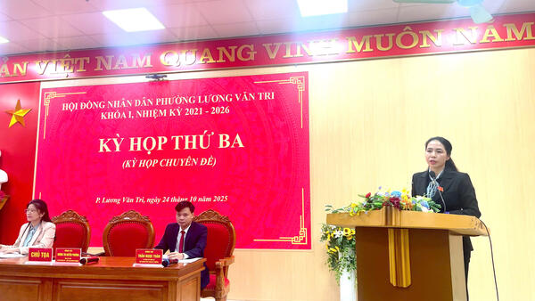 HỘI ĐỒNG NHÂN DÂN PHƯỜNG LƯƠNG VĂN TRI, KHÓA I, NHIỆM KỲ 2021-2026 TỔ CHỨC THÀNH CÔNG KỲ HỌP THỨ BA (KỲ HỌP CHUYÊN ĐỀ)