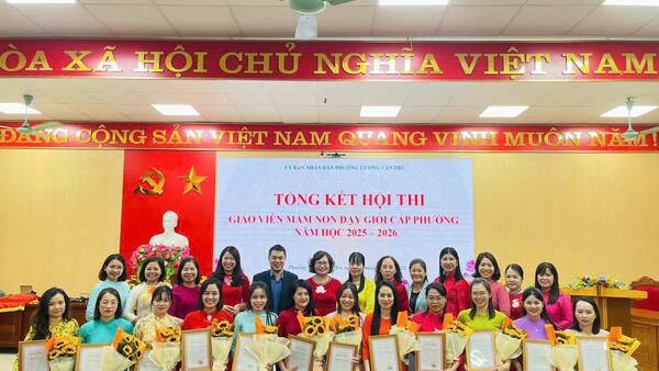 UBND phường Lương Văn Tri tổ chức tổng kết Hội thi giáo viên mầm non dạy giỏi cấp phường năm học 2025 - 2026