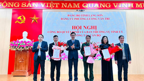 Phường Lương Văn Tri tổ chức Hội nghị công bố Quyết định của Ban Thường vụ Tỉnh uỷ về công tác cán bộ